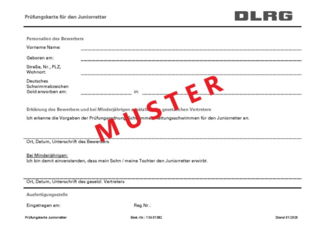 Prüfungskarte Junior-Retter