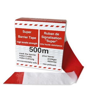 Folienabsperrband rot/weiß - 500 Meter x 80 mm
