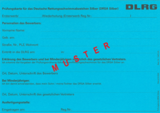 Prüfungskarte DRSA - Silber