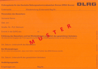 Prüfungskarte DRSA - Bronze