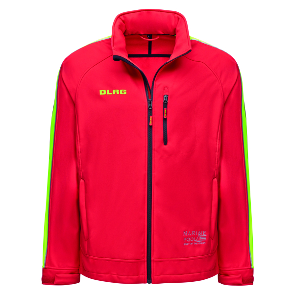 DLRG Softshell Jacke rot/gelb Marinepool -HERREN-
