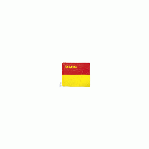 Zoningflagge rot/gelb mit DLRG Wortmarke 