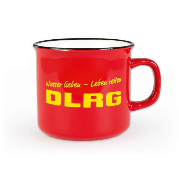 DLRG Vintage-Keramiktasse, rot