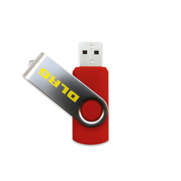 USB Stick 8 GB rot mit DLRG Aufdruck (gelb)