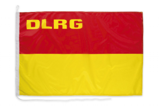 Flagge rot/gelb mit DLRG Wortmarke - 120 x 80 cm
