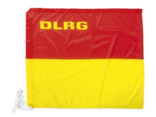Zoningflagge rot/gelb mit DLRG Wortmarke 