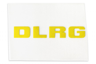 Aufkleber DLRG rückstrahlend, gelb, 12,5 x2 cm