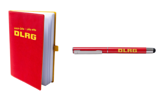 DLRG Notizbuch »Flex« mit DLRG Metall-Rollerball uma