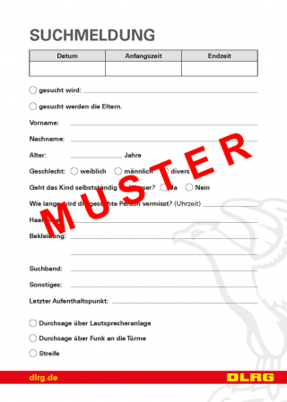 Block - Personensuchmeldung