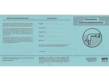 Deutsches Schnorchelabzeichen - Pass -