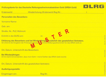 Prüfungskarte DRSA - Gold