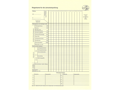 Riegenkarte für den Lehrschein