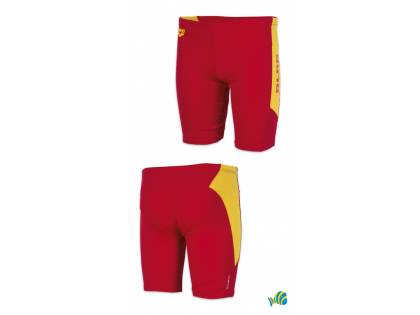 Schwimmhose DLRG mit langem Bein rot/gelb Jugend