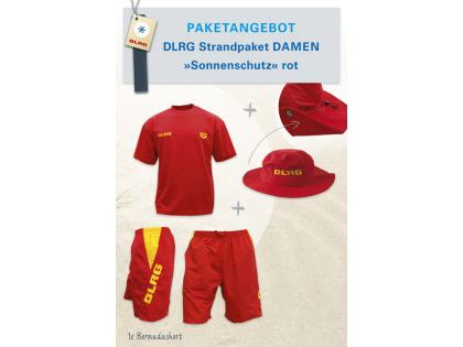 Strandpaket Sonnenschutz rot Damen