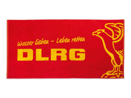 Duschtuch DLRG rot - Wasser lieben Leben retten - 