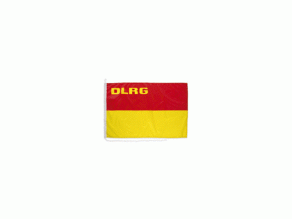 Flagge rot/gelb mit DLRG Wortmarke 150 x 100 cm