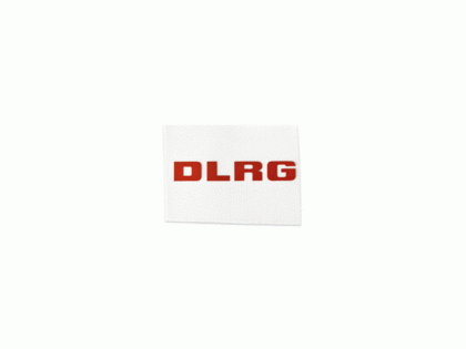 Aufkleber DLRG rückstrahlend, rot, 12,5 x2 cm
