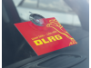 DLRG Schild mit Sauger für Autofenster, rot/gelb
